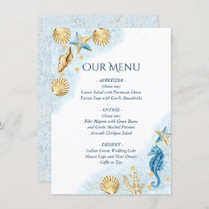 Coastal Chic   Modern Coral Reef Wedding Menu