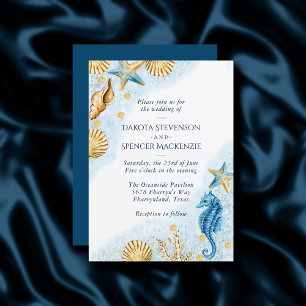 Coastal Chic Modern Nautical Wedding Invitation
