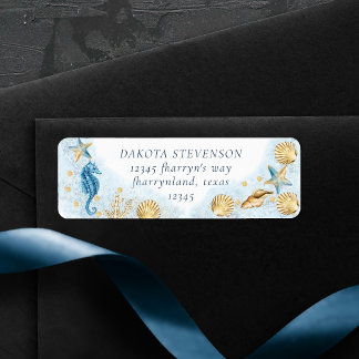 Coastal Chic | Modern Sea Life Return Address Label