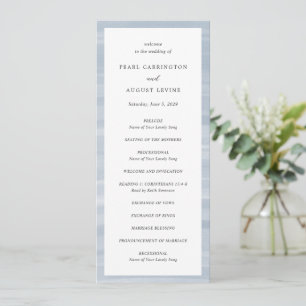 Coastal Chic Muted Blue Elegant Wedding Program