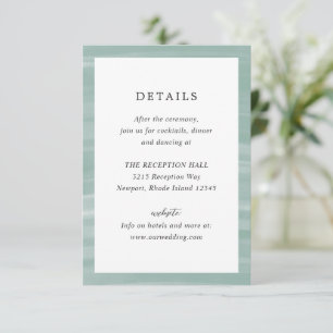 Coastal Chic Muted Green Elegant Wedding Enclosure Card