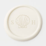 Coastal Chic Nautical Shell Monogram Beach Wedding Wax Seal Sticker<br><div class="desc">The Coastal Chic Nautical Shell Monogram Beach Wedding Wax Seal Sticker combines a nautical shell design with a personalized monogram, creating the perfect coastal chic look for your beach wedding. This elegant wax seal adds a seaside touch to your wedding stationery, evoking a relaxed yet sophisticated beach vibe. Ideal for...</div>