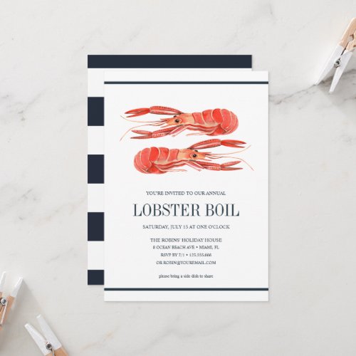 Coastal Chic Navy LOBSTER BOIL Seafood Boil Party