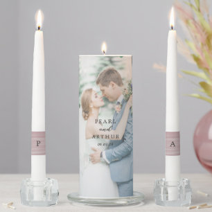 Coastal Chic Pink Elegant Wedding Unity Candle Set