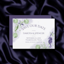 Coastal Chic | Purple and Green Nautical Wedding Save The Date