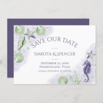 Coastal Chic | Purple and Green Nautical Wedding Save The Date