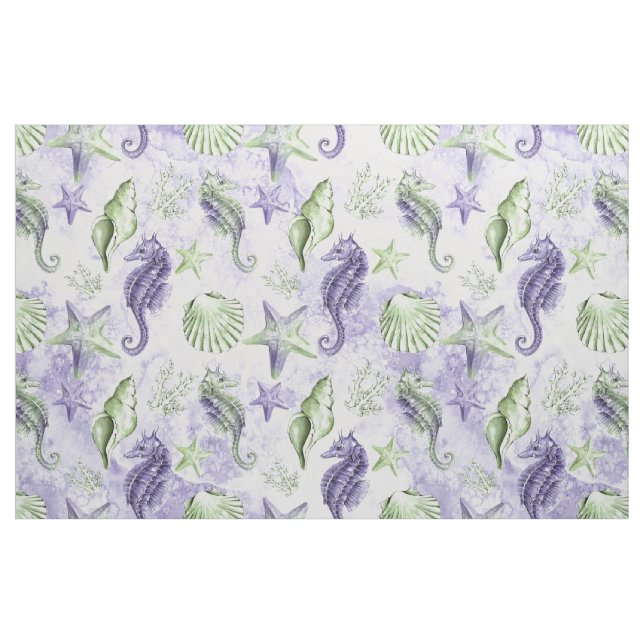 Coastal Chic | Purple and Lime Green Fabric (Fat Quarter)