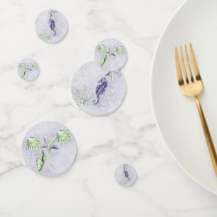 Coastal Chic Purple and Lime Green Party Confetti
