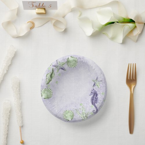 Coastal Chic  Purple and Lime Green Party Paper Bowls