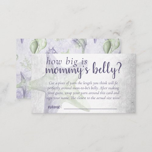 Coastal Chic  Purple Green Starfish Mommys Belly Enclosure Card