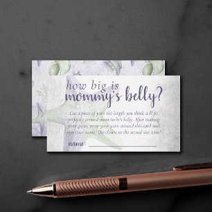 Coastal Chic Purple Green Starfish Mommys Belly Enclosure Card