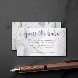 Coastal Chic Purple Starfish Guess Photo Request Enclosure Card