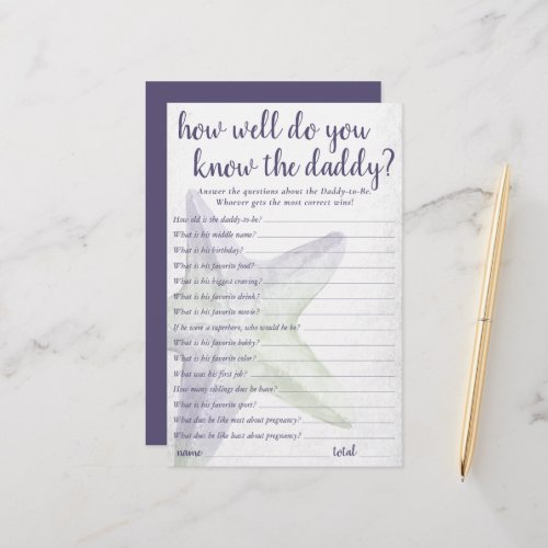 Coastal Chic  Purple Starfish Who Knows Dad Game