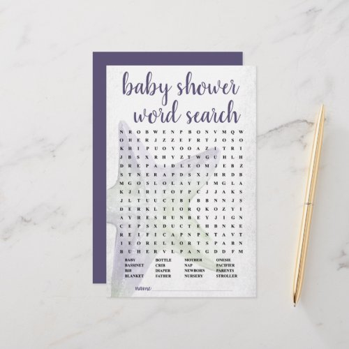 Coastal Chic  Purple Starfish Word Search Card