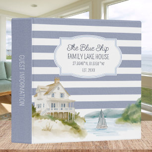 Coastal Chic Rental Lake House Guest Information 3 Ring Binder
