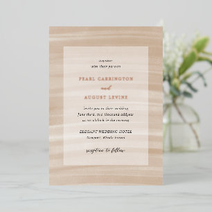 Coastal Chic Sandy Neutral Elegant Wedding Foil Invitation