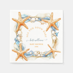 Coastal chic Sea you soon Baby Shower Napkins