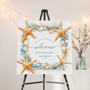 Coastal chic sea you soon Baby Shower Welcome Foam Board