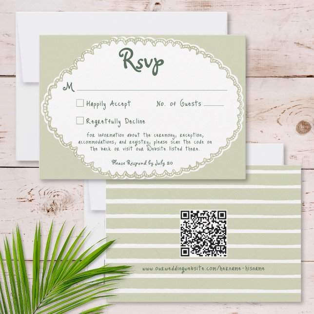 Coastal Chic Sun Palm Tree Wedding RSVP Card (Creator Uploaded)