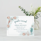 Coastal Chic | Teal and Coral Terra Cotta Shower Invitation (Standing Front)