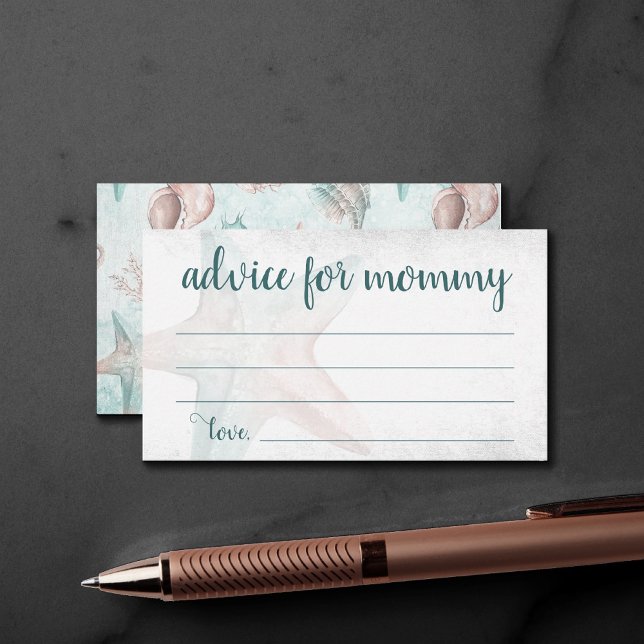 Coastal Chic | Teal Copper Starfish Shower Advice Enclosure Card (Creator Uploaded)