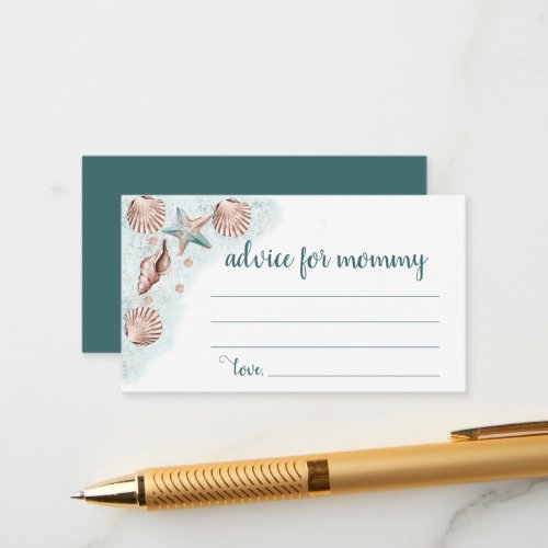 Coastal Chic  Teal Green Coral Reef Mommys Belly Enclosure Card