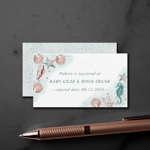 Coastal Chic   Teal Starfish Guess Photo Request Enclosure Card