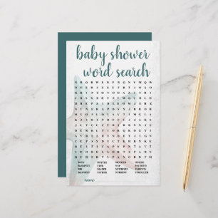 Coastal Chic Teal Starfish Word Search Game Card