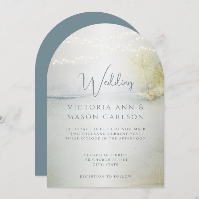 Coastal Chic  Wedding Invitations (Front/Back)