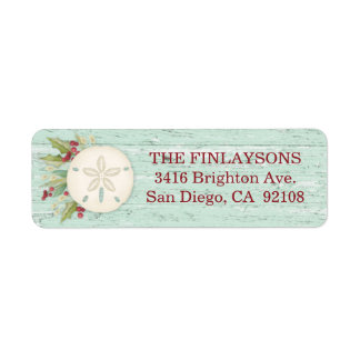 Coastal Christmas Beach Address Label