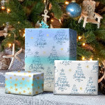 Coastal Christmas Beach Holiday Sayings Wrapping Paper Sheets<br><div class="desc">This set of 3 wrapping paper sheets features pattern of beachy holiday sayings with script calligraphy in the shape of Christmas trees: “Sand is the New Snow, ” “Seas & Greetings, ” and “Have a Very Beachy Christmas, ” interspersed with tiny starfish. One sheet has an abstract beach background, the...</div>