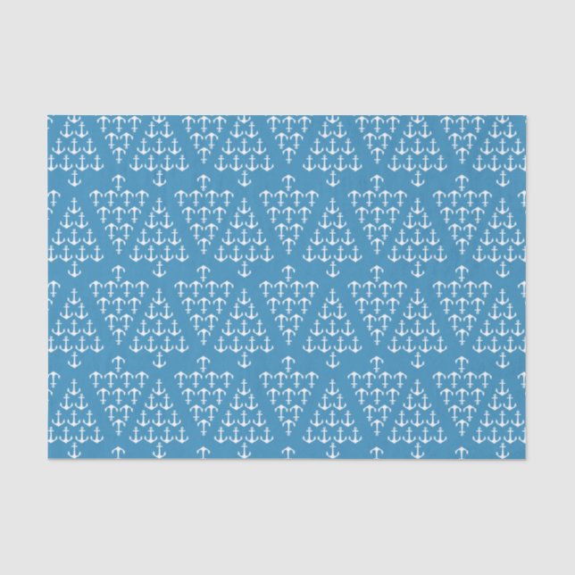 Coastal Christmas Beach Nautical Anchor Holiday Tissue Paper (Front)