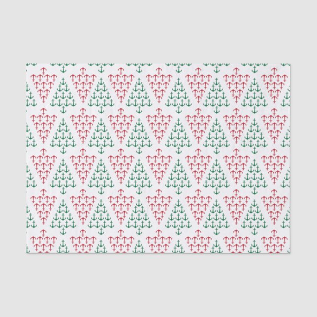 Coastal Christmas Beach Nautical Anchor Holiday Tissue Paper (Front)