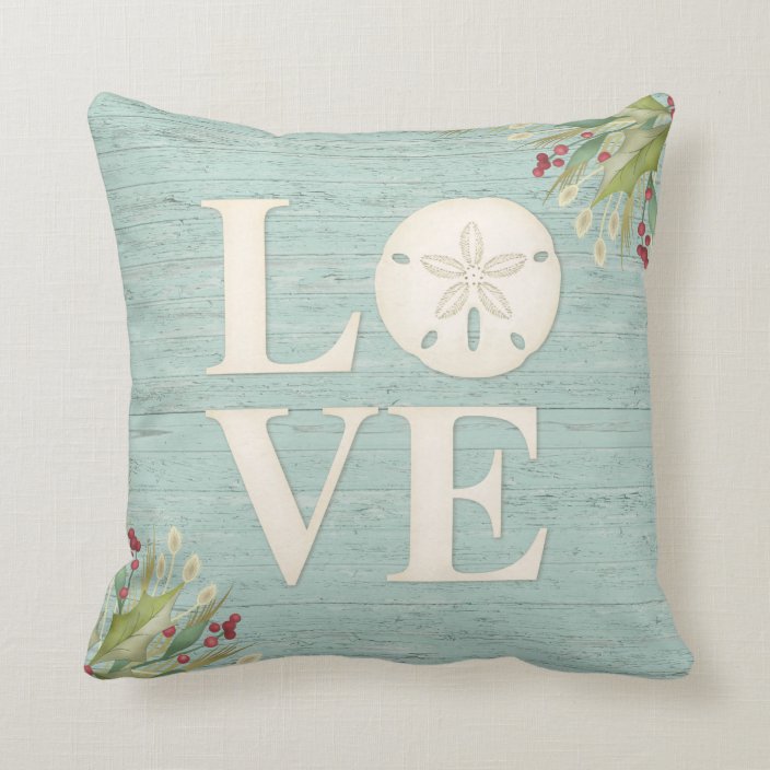 coastal christmas pillow