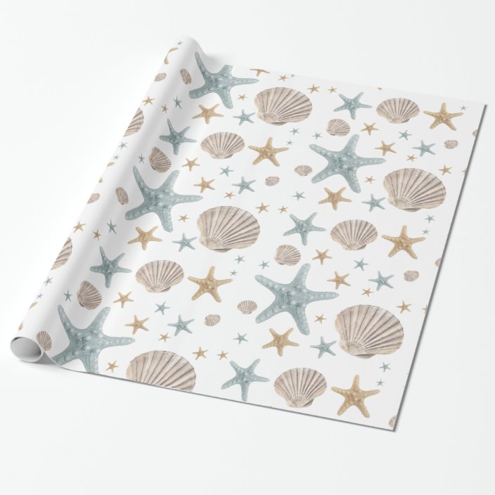 Coastal Christmas Wrapping Paper 