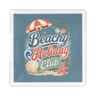 Coastal Christmas Beachy Holiday Club Acrylic Tray