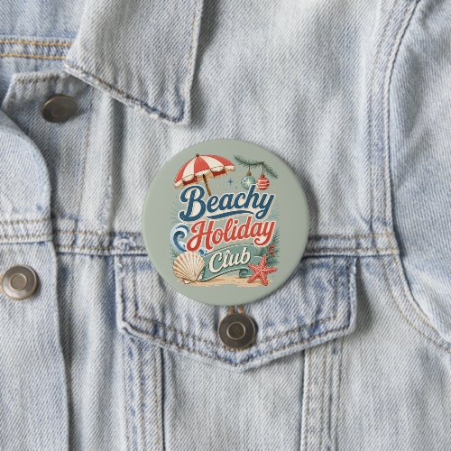 Coastal Christmas Beachy Holiday Club Button