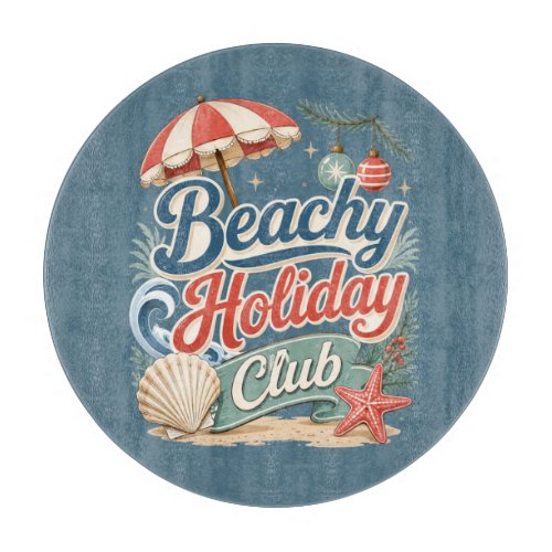 Coastal Christmas Beachy Holiday Club Cutting Board