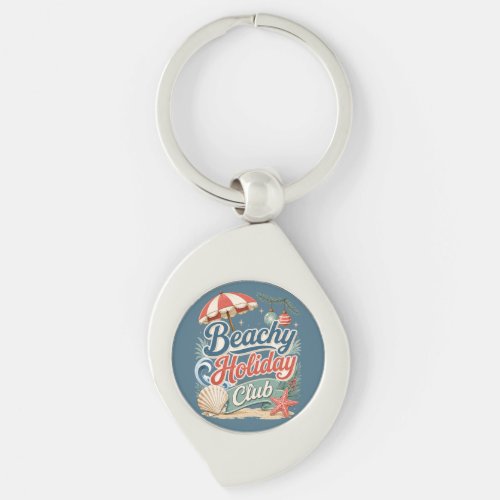 Coastal Christmas Beachy Holiday Club Keychain
