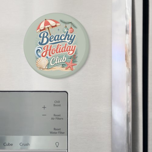 Coastal Christmas Beachy Holiday Club Magnet