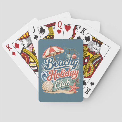 Coastal Christmas Beachy Holiday Club Poker Cards
