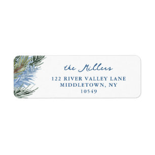 Coastal Christmas, Blue and Green Return Address Label