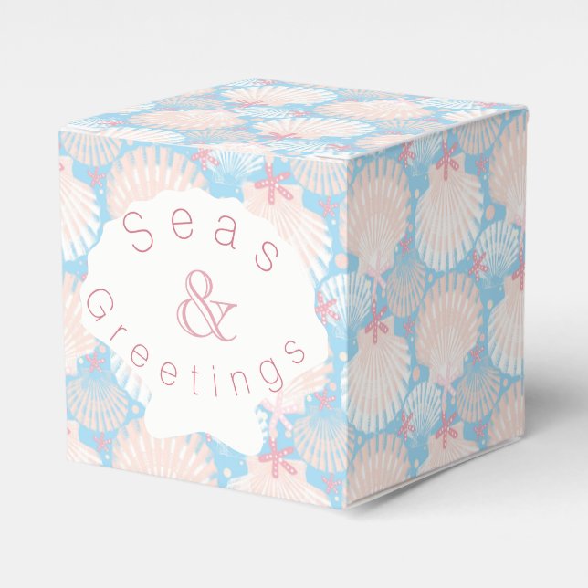 Coastal Christmas Blue   Favor Boxes (Front Side)