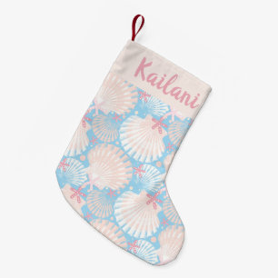Coastal Christmas blue Small Christmas Stocking