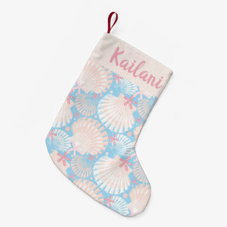 Coastal Christmas blue Small Christmas Stocking