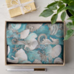 Coastal Christmas Bold Seahorse Pattern#4 ID1009 Tissue Paper<br><div class="desc">Celebrate the holiday season with a coastal twist using this elegant pattern of seahorses and sea shells in bold teal and sandy beige. Part of a special coastal Christmas collection, this tissue paper design brings the serene beauty of the seaside to your holiday. Perfect for those who love the ocean,...</div>