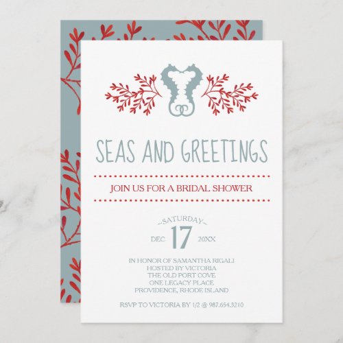 Coastal Christmas Bridal Shower Invitation