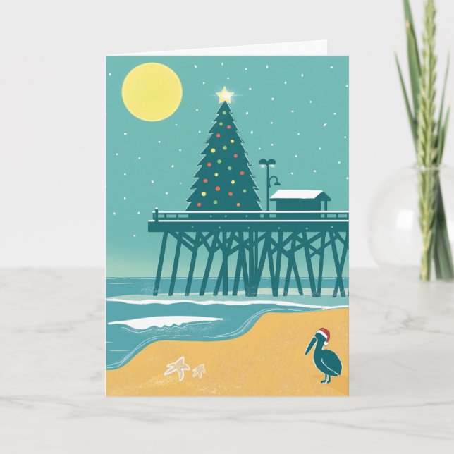 Coastal Christmas Card – Beach Holiday Card (Front)
