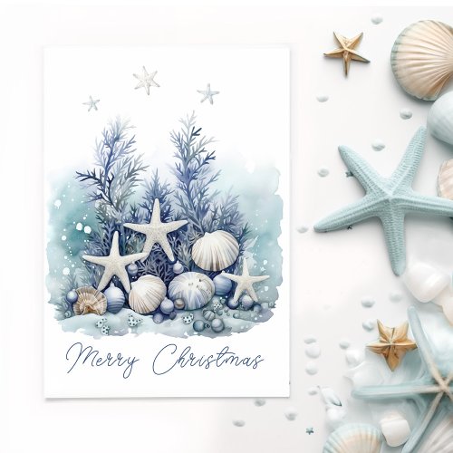 Coastal Christmas Card Personalizable