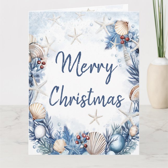 Coastal Christmas Card Personalizable (Front)